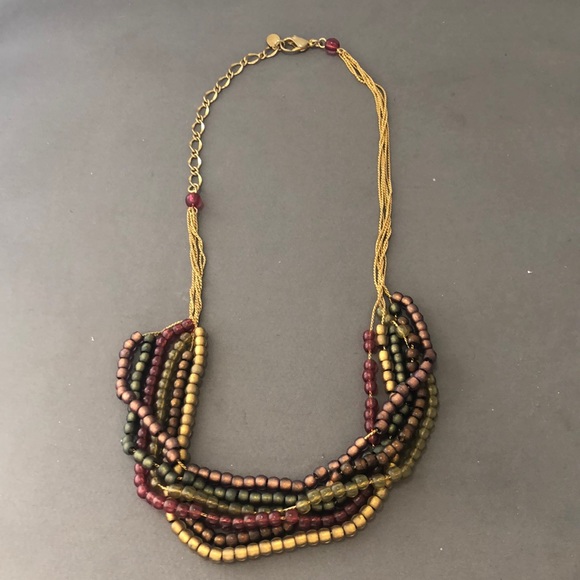 Stacked Bead Multi-Strand Necklace - Picture 2 of 3